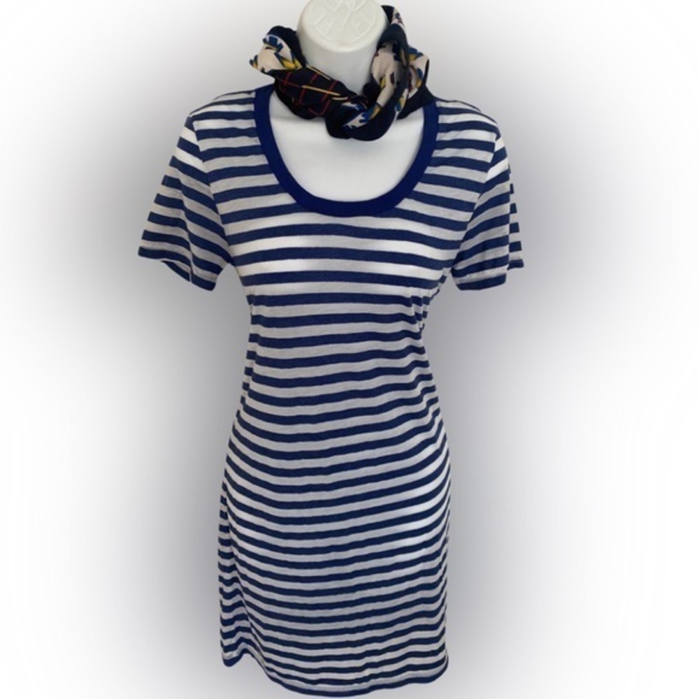 Tommy Bahama Striped Boat Dress-S blue white striped,cotton spandex ,